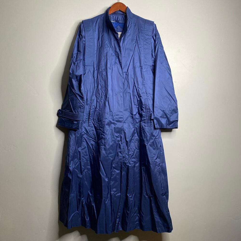 90s Vintage Blue Trench Coat Size 14
